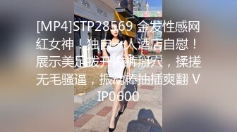 [MP4]STP28569 金发性感网红女神！独自一人酒店自慰！展示美足拨开内裤掰穴，揉搓无毛骚逼，振动棒抽插爽翻 VIP0600